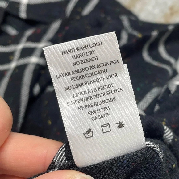 Rails Hunter Plaid Rainbow Speckled Black White Flannel Button Up Shirt Size S - Picture 8 of 14